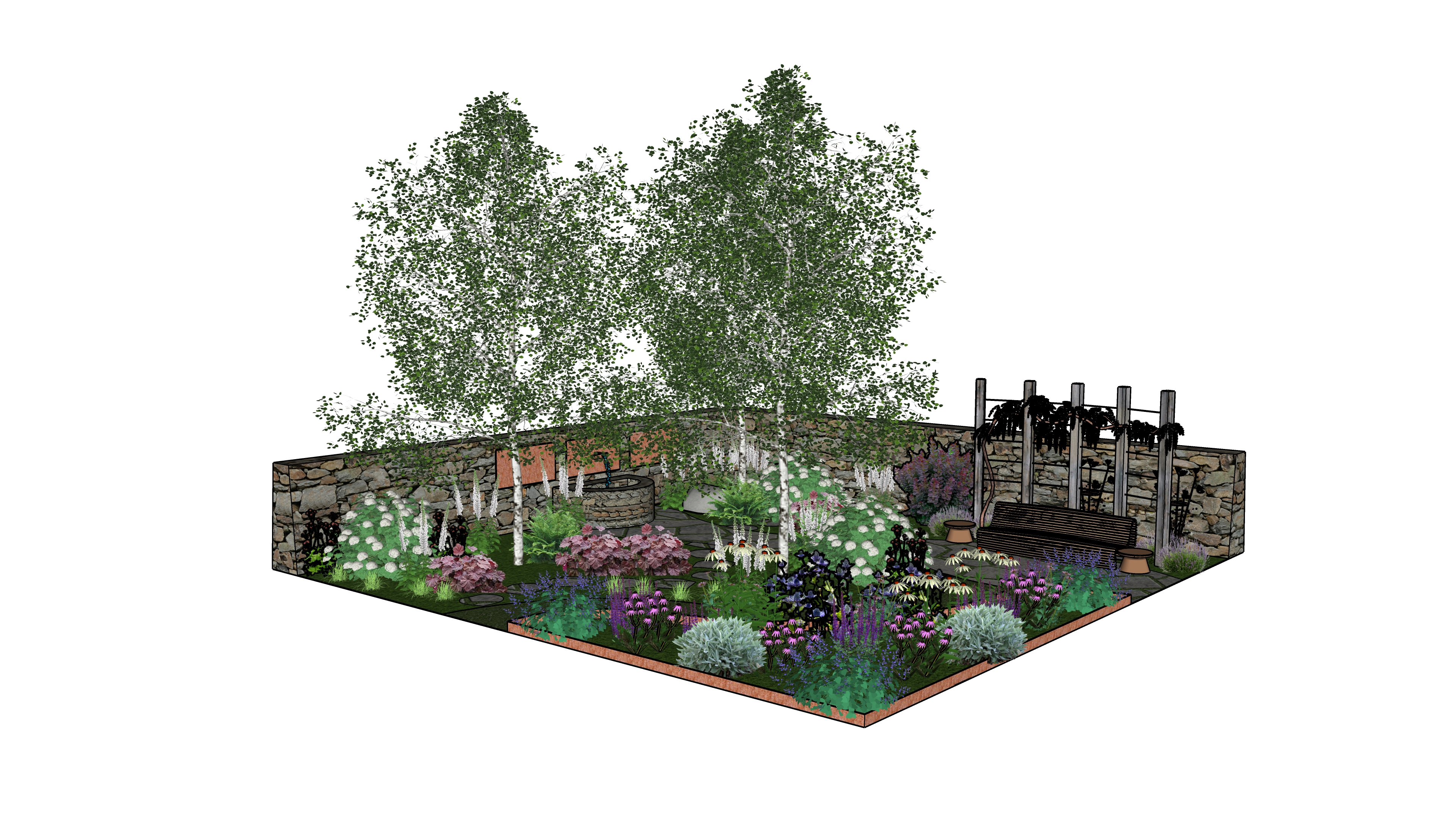 3D garden design model